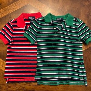 Ralph Lauren Striped Polo Shirts for boys - Red and Green